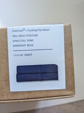 REST® Evercool®+ FlatSheet CaliKing/King, Breathable Lux Bedding MidnightBlu